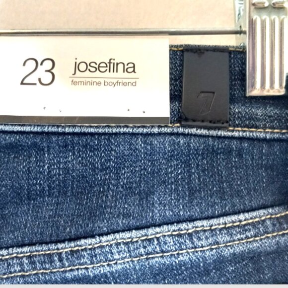 7 For All Mankind Josefina Skinny Jeans Sz 23 (24x27) NWT Button Fly Blue Denim - Picture 7 of 13